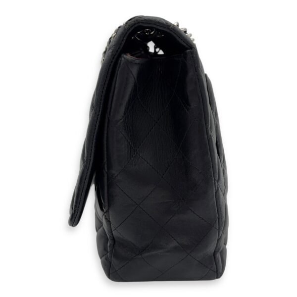Classic Maxi Black Shoulder Bag in Lambskin, Silver hardware - Image 3