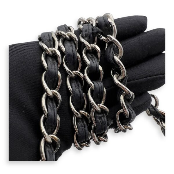 Classic Maxi Black Shoulder Bag in Lambskin, Silver hardware - Image 34