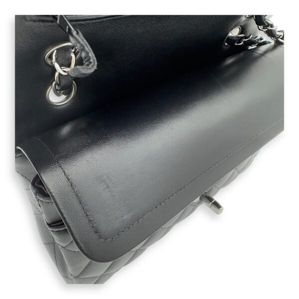 Classic Small Black Shoulder Bag in Lambskin, Silver hardware - Image 14