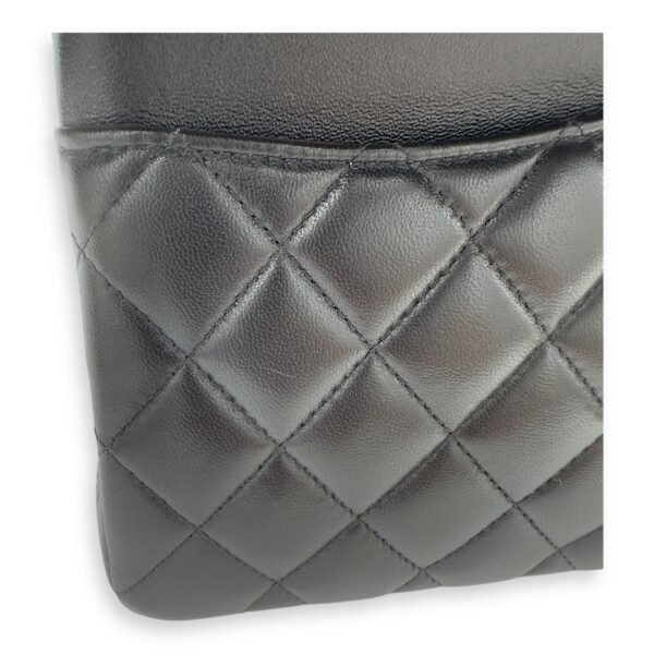 Classic Small Black Shoulder Bag in Lambskin, Silver hardware - Image 17