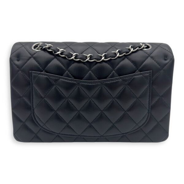 Classic Small Black Shoulder Bag in Lambskin, Silver hardware - Image 2