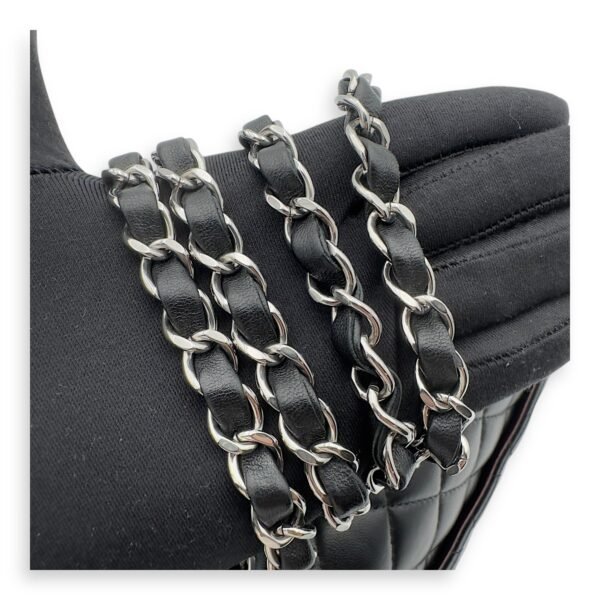 Classic Small Black Shoulder Bag in Lambskin, Silver hardware - Image 20