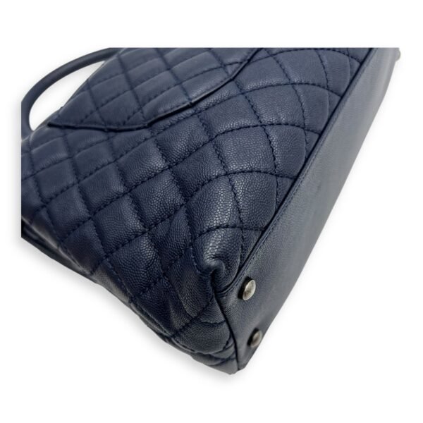 Coco Medium Blue Top Handle Bag in Caviar Leather, Silver hardware - Image 12