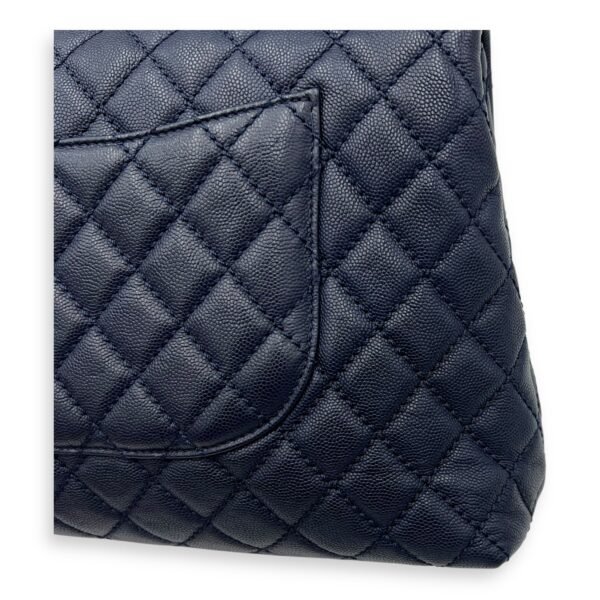 Coco Medium Blue Top Handle Bag in Caviar Leather, Silver hardware - Image 15