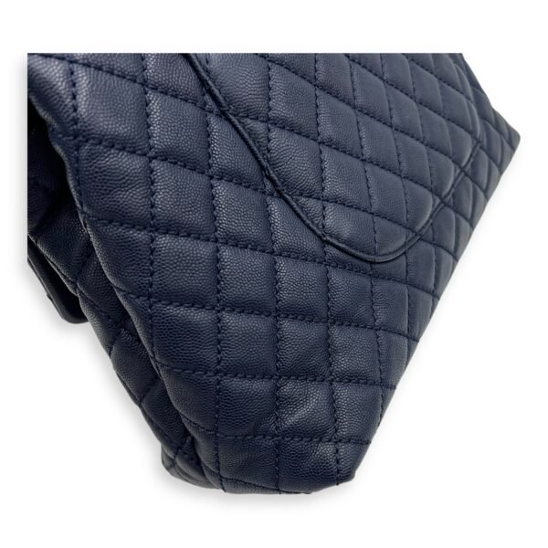 Coco Medium Blue Top Handle Bag in Caviar Leather, Silver hardware - Image 16