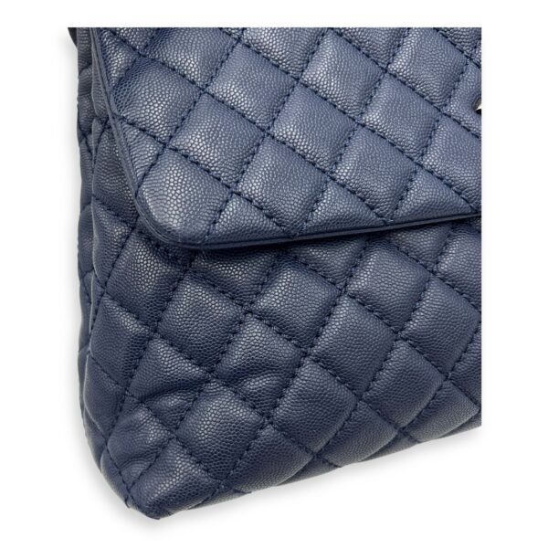 Coco Medium Blue Top Handle Bag in Caviar Leather, Silver hardware - Image 18
