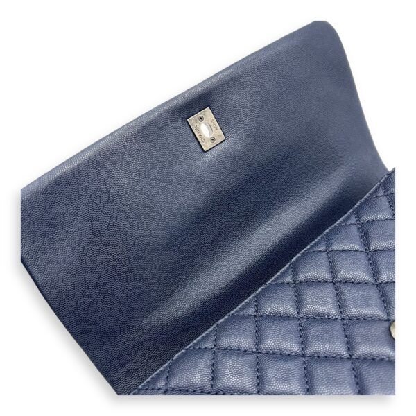 Coco Medium Blue Top Handle Bag in Caviar Leather, Silver hardware - Image 23