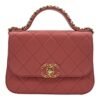 Infinity Pink Top Handle Bag in Goat Leather, Gold hardware