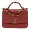 Infinity Pink Top Handle Bag in Goat Leather, Gold hardware - Image 10