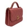 Infinity Pink Top Handle Bag in Goat Leather, Gold hardware - Image 3