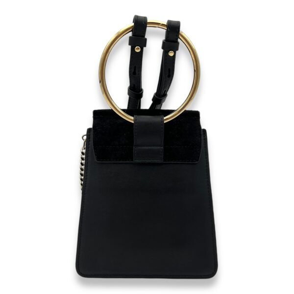 Faye Small Black Crossbody Bag in Calfskin, Gold hardware - Image 2
