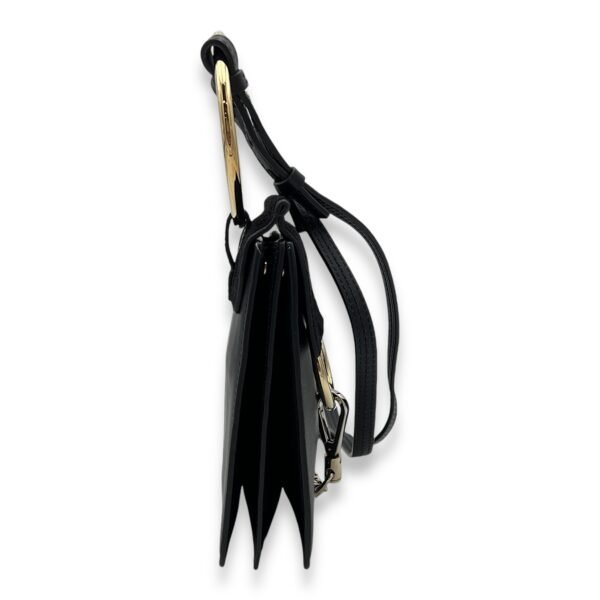 Faye Small Black Crossbody Bag in Calfskin, Gold hardware - Image 4