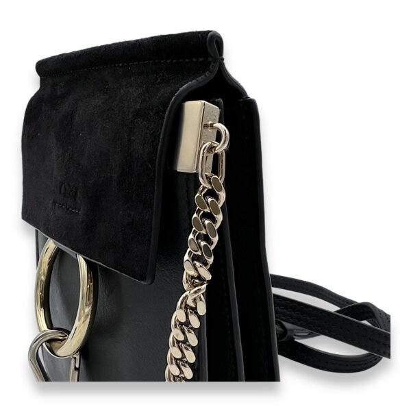 Faye Small Black Crossbody Bag in Calfskin, Gold hardware - Image 7