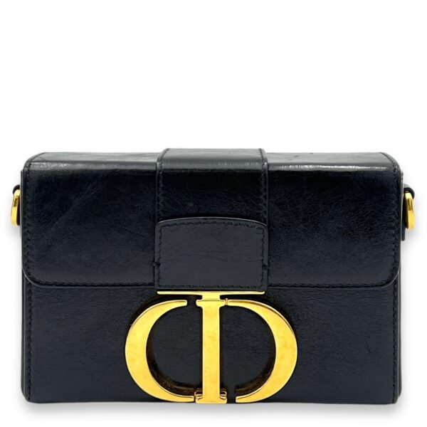 30 Montaigne Box Crossbody bag in Calfskin, Gold Hardware