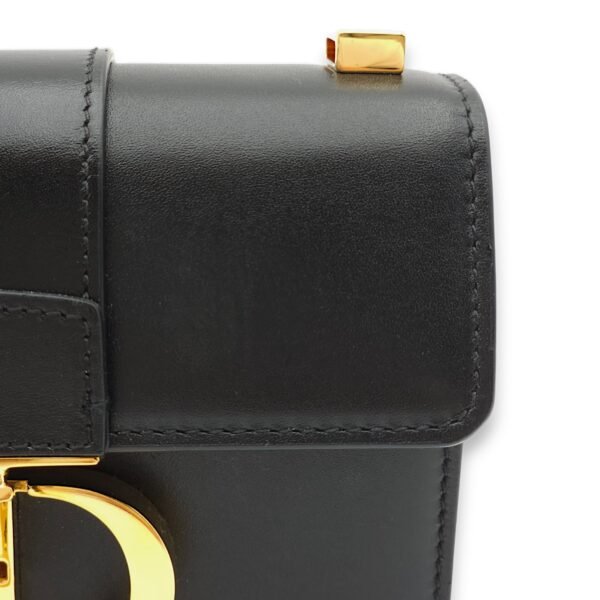 30 Montaigne Micro Black Crossbody Bag in Calfskin, Gold hardware - Image 12
