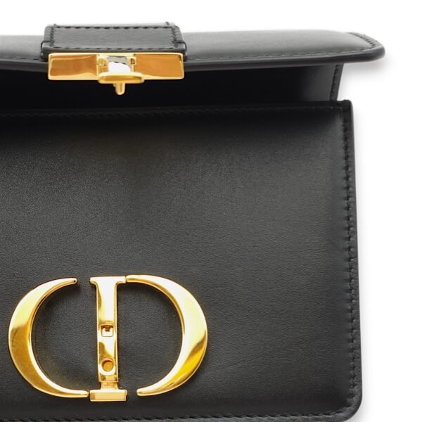 30 Montaigne Micro Black Crossbody Bag in Calfskin, Gold hardware - Image 2