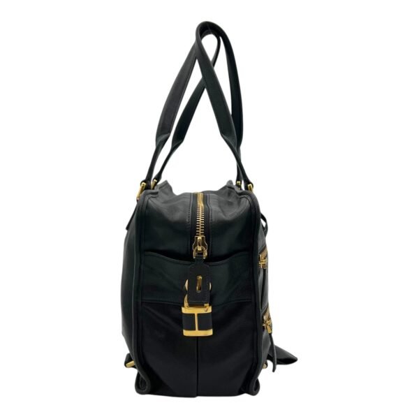 30 Montaigne Top Handle Bag Black in Calfskin, Gold hardware - Image 4