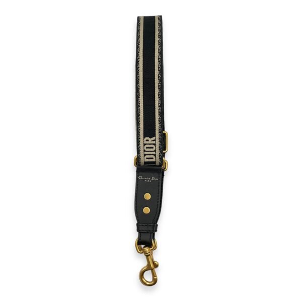 Adjustable Bag Strap Black Bag Accessory in Jacquard, Calf, Gold hardware - Image 2