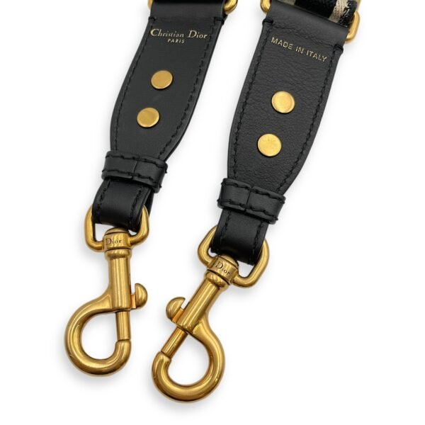 Adjustable Bag Strap Black Bag Accessory in Jacquard, Calf, Gold hardware - Image 3