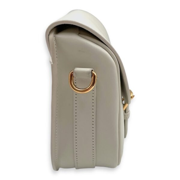 Bobby Medium White Crossbody Bag in Calfskin, Gold hardware - Image 3