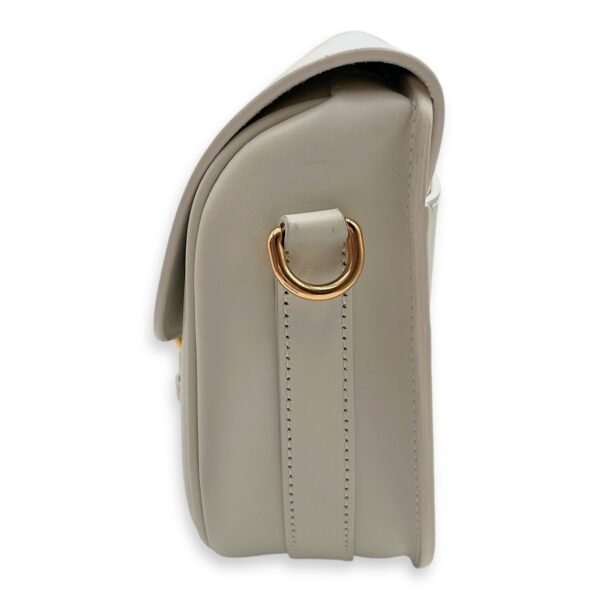 Bobby Medium White Crossbody Bag in Calfskin, Gold hardware - Image 4
