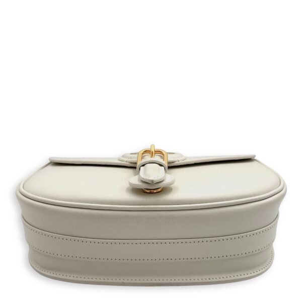 Bobby Medium White Crossbody Bag in Calfskin, Gold hardware - Image 5