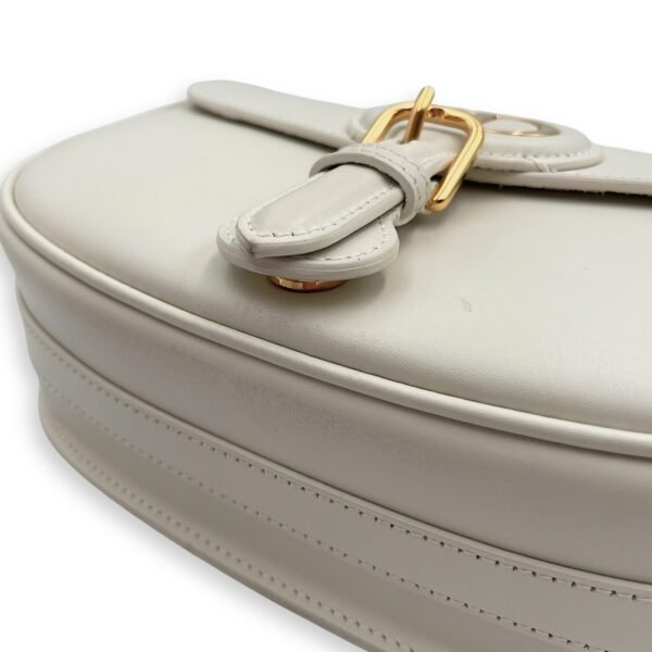 Bobby Medium White Crossbody Bag in Calfskin, Gold hardware - Image 7