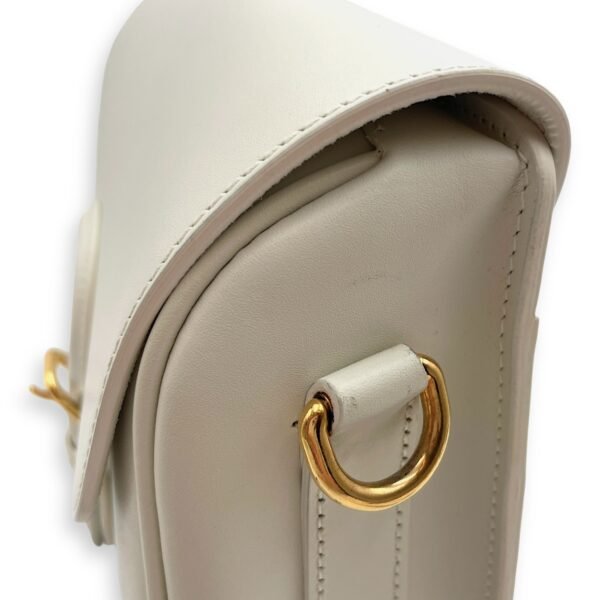 Bobby Medium White Crossbody Bag in Calfskin, Gold hardware - Image 8