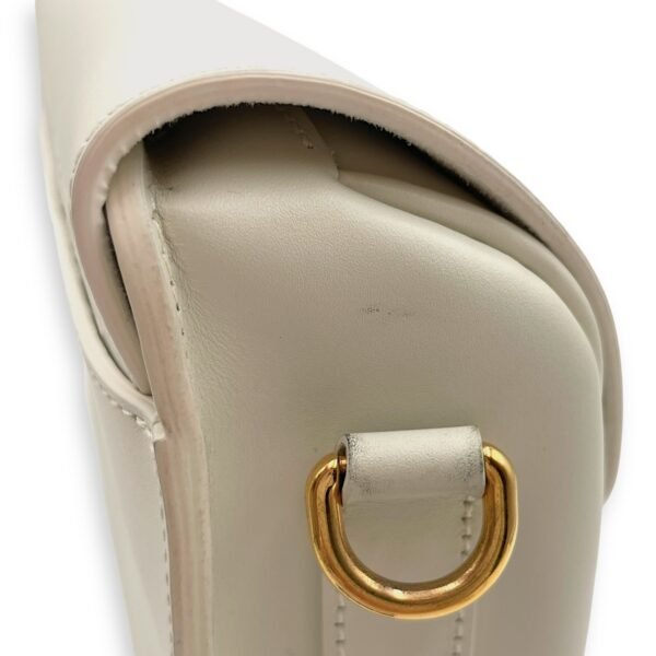 Bobby Medium White Crossbody Bag in Calfskin, Gold hardware - Image 9
