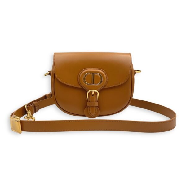 Bobby Small Camel Crossbody Bag in Smooth Calf, Gold hardware - Image 9
