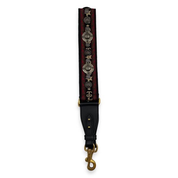 Bohemian Bag Strap 90cm Red, Green, Beige, Black Bag Accessory in Cotton canvas, calf, 2-Tone hardware - Image 2