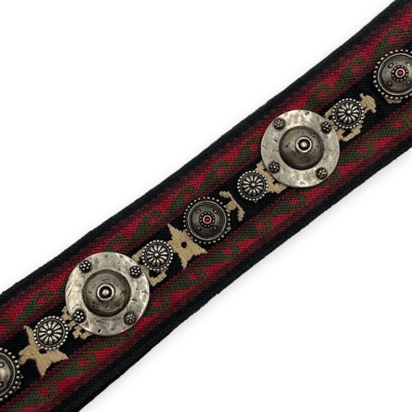 Bohemian Bag Strap 90cm Red, Green, Beige, Black Bag Accessory in Cotton canvas, calf, 2-Tone hardware - Image 4