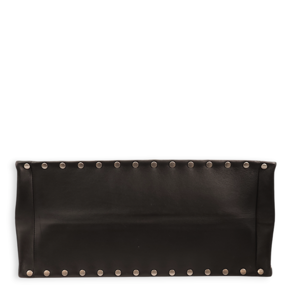 Book Embroidered Studded Leather Large Multicolor Tote Bag in Calfskin, Palladium hardware - Image 5