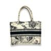 Book Tote Medium Black Top Handle Bag in Jacquard - Image 2