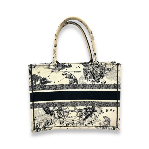 Book Tote Medium Black Top Handle Bag in Jacquard - Image 2