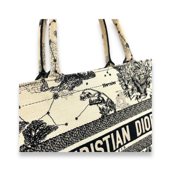 Book Tote Medium Black Top Handle Bag in Jacquard - Image 6