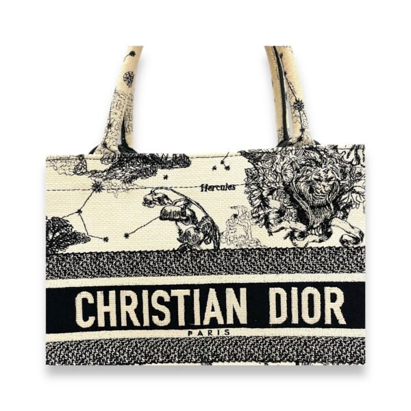 Book Tote Medium Black Top Handle Bag in Jacquard - Image 7