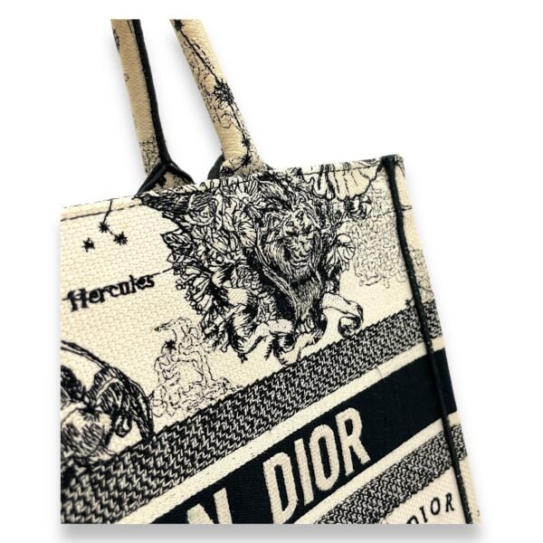 Book Tote Medium Black Top Handle Bag in Jacquard - Image 9
