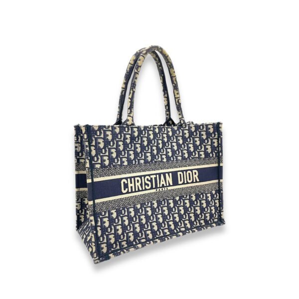 Book Tote Medium Blue Top Handle Bag in Canvas - Image 3