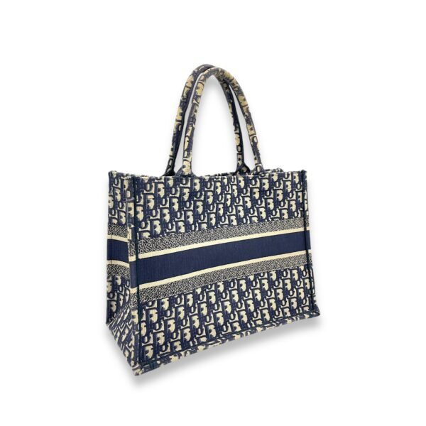 Book Tote Medium Blue Top Handle Bag in Canvas - Image 4