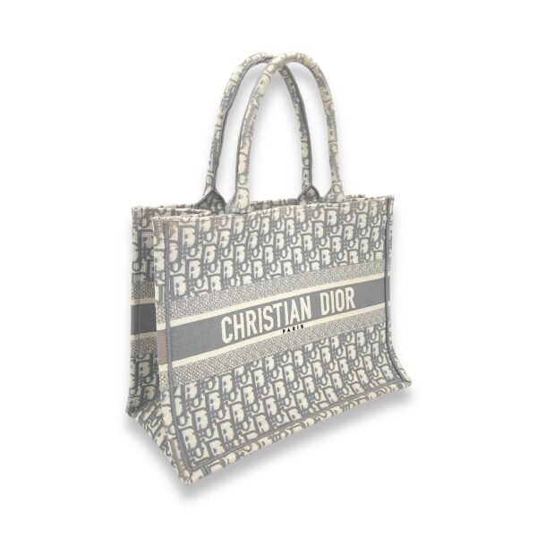 Book Tote Medium Grey Tote Bag in Canvas - Image 3