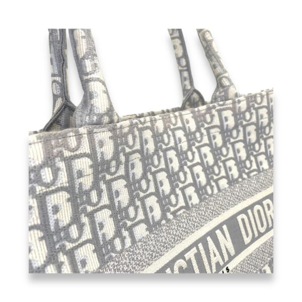 Book Tote Medium Grey Tote Bag in Canvas - Image 6
