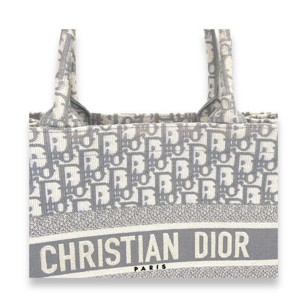 Book Tote Medium Grey Tote Bag in Canvas - Image 7
