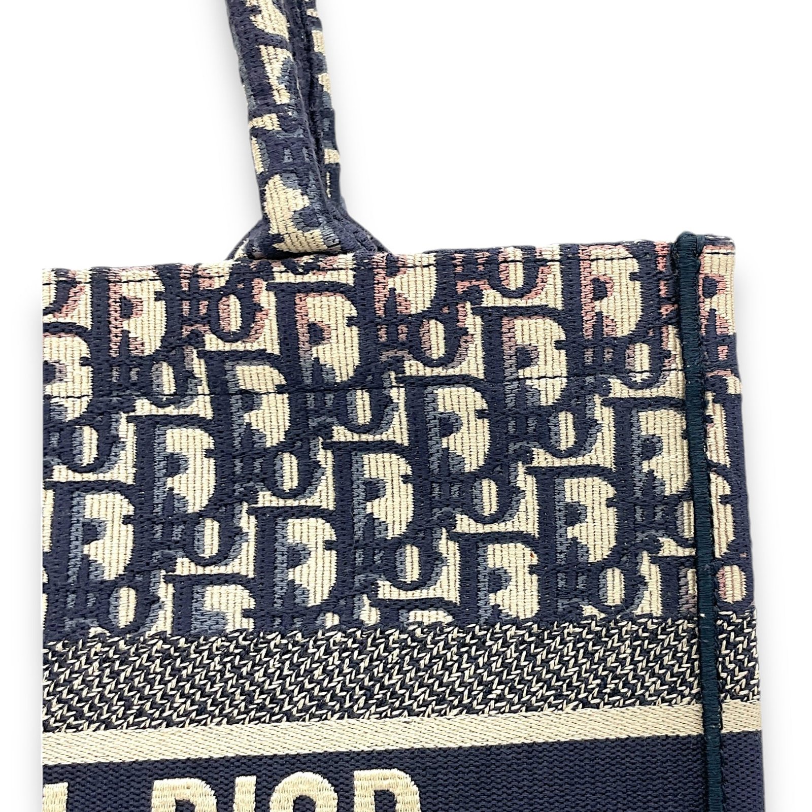 Book Tote Medium Navy Top handle Bag in Jacquard - Image 10