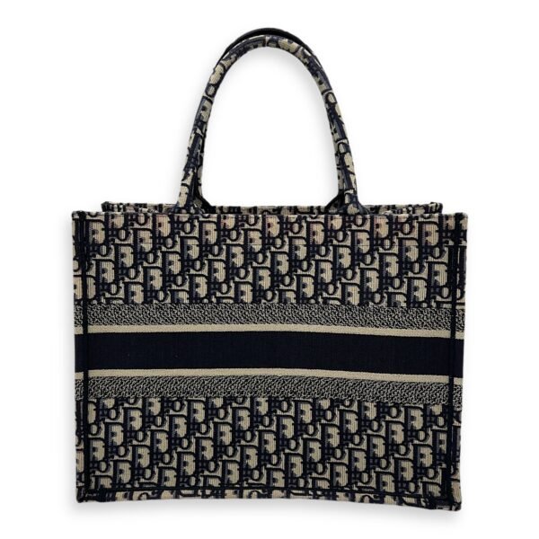 Book Tote Top Handle Bag Blue in Jacquard - Image 4