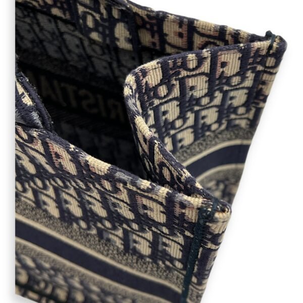 Book Tote Top Handle Bag Blue in Jacquard - Image 8