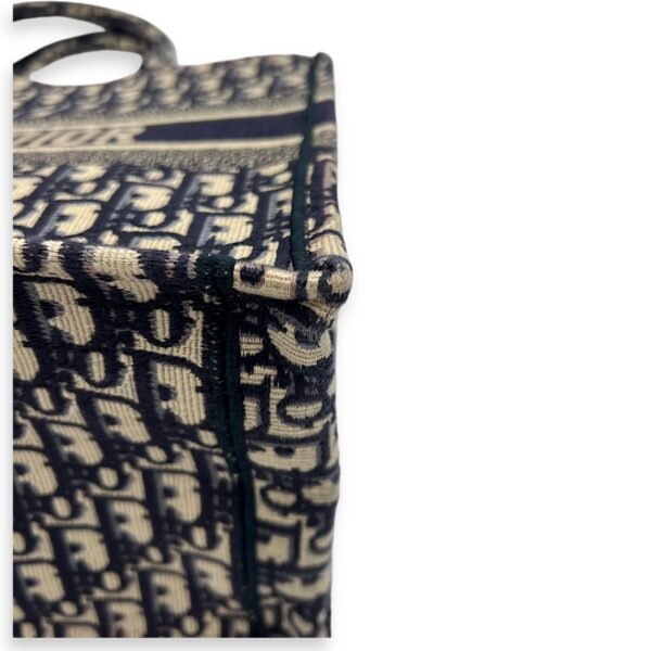Book Tote Top Handle Bag Blue in Jacquard - Image 9