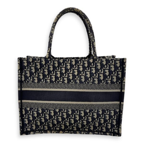Book Tote Top Handle Bag Medium Blue in Jacquard - Image 4