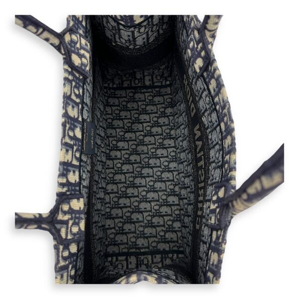 Book Tote Top Handle Bag Medium Blue in Jacquard - Image 6