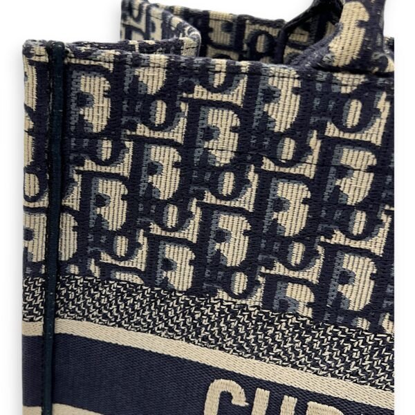 Book Tote Top Handle Bag Medium Blue in Jacquard - Image 7